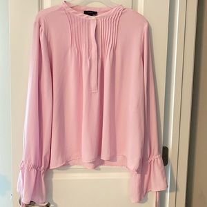 J Crew Tie-sleeve Top with Pintucks Pale Lilac SzL